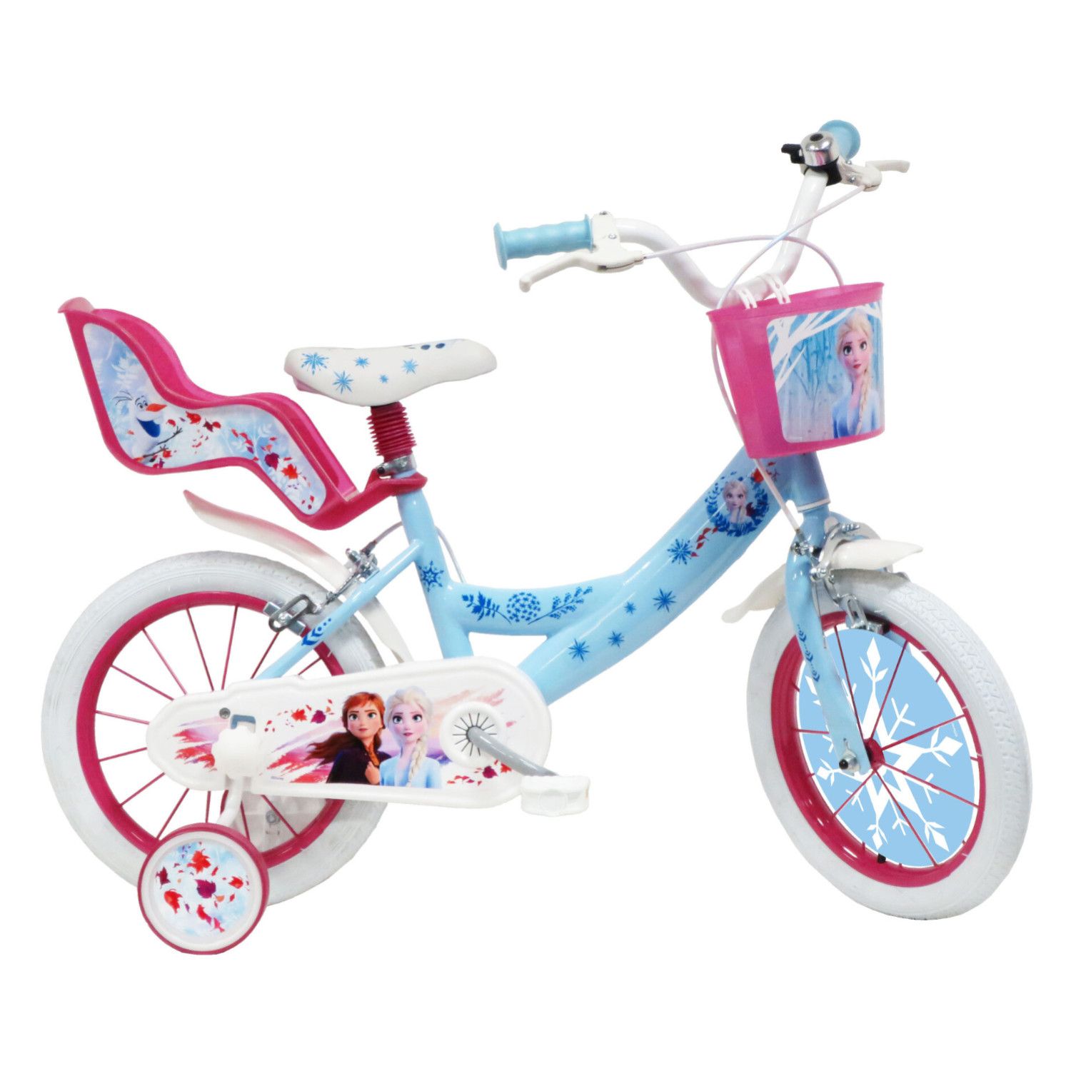 Bicicletta da bambini da 14 pollici con portabambole - cestino e stabilizzatori laterali di disney frozen - DISNEY PRINCESS, Disney, Frozen