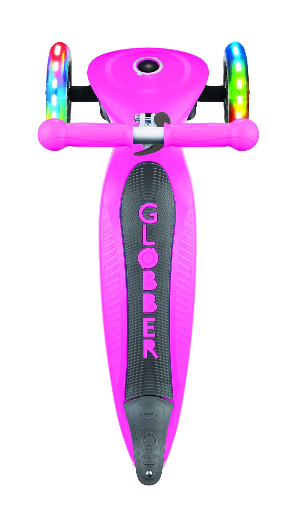 Globber primo foldable lights: monopattino 3 ruote rosa neon - per bambini 3-7 anni - GLOBBER