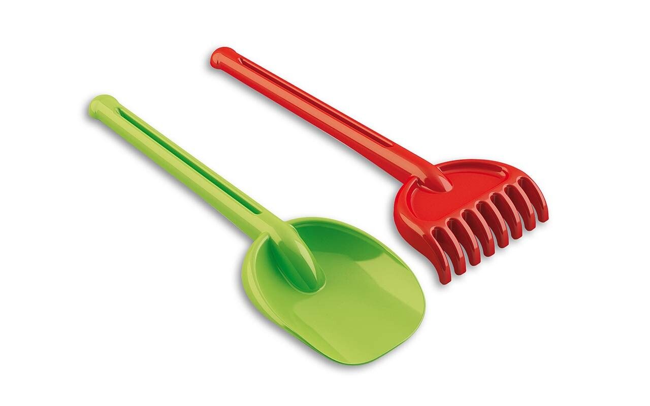 Set paletta e rastrello in plastica, in 4 vivaci colori assortiti. - 