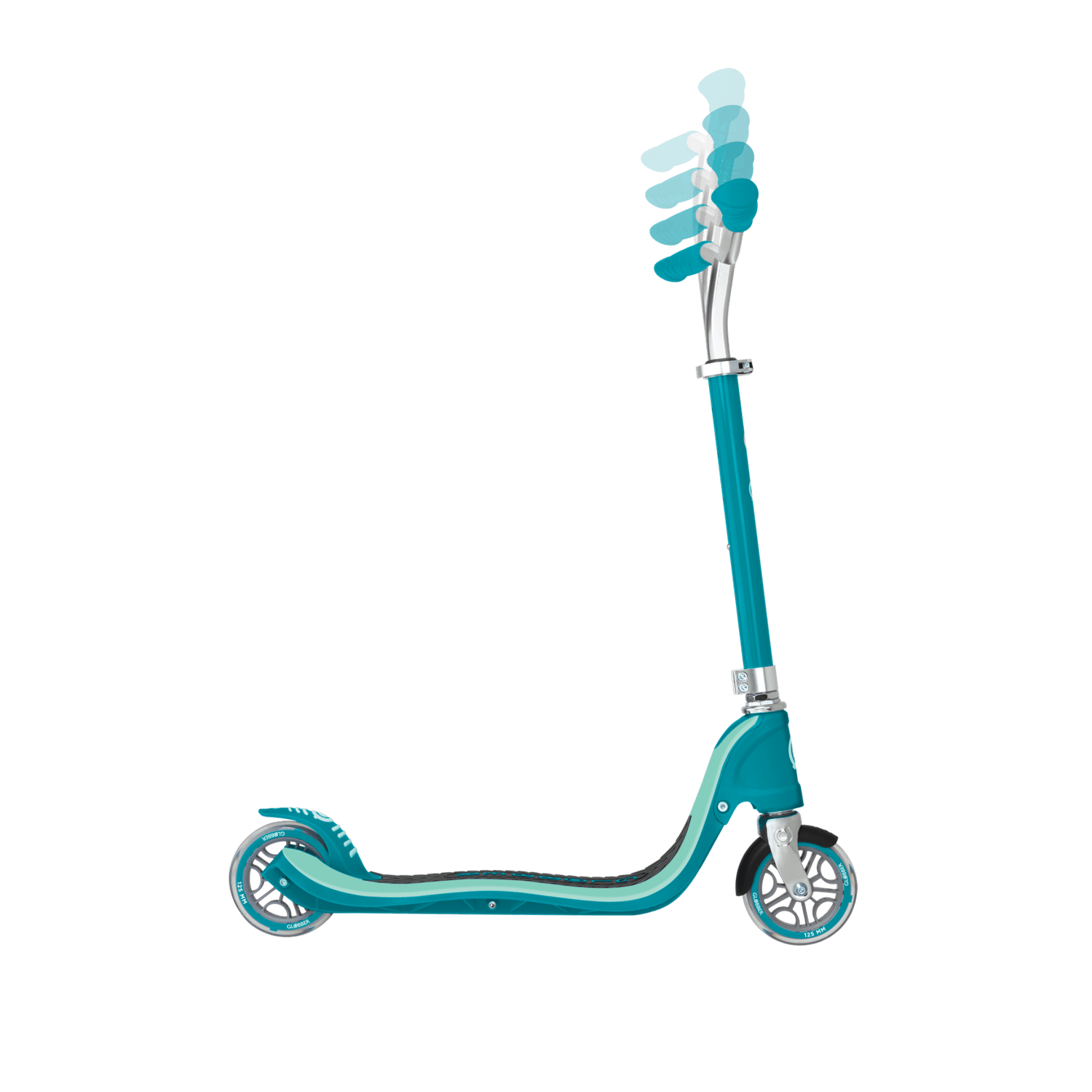 Monopattino globber flow 125 - regolabile verde acqua - adatto per bambini 5 - 7 anni - GLOBBER