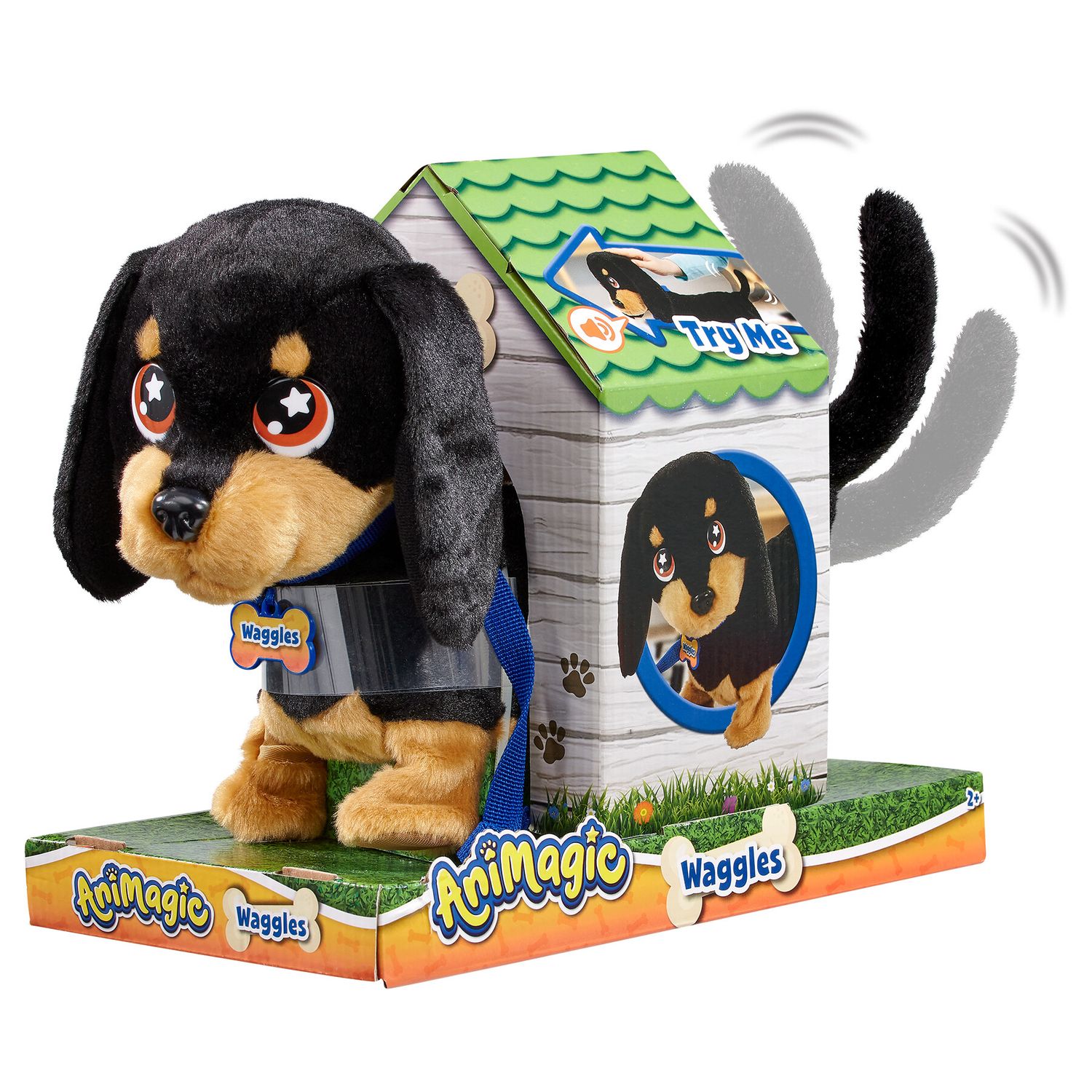 Waggles - the sausage - tenero bassotto di peluche con innumerevoli funzioni - GOLIATH