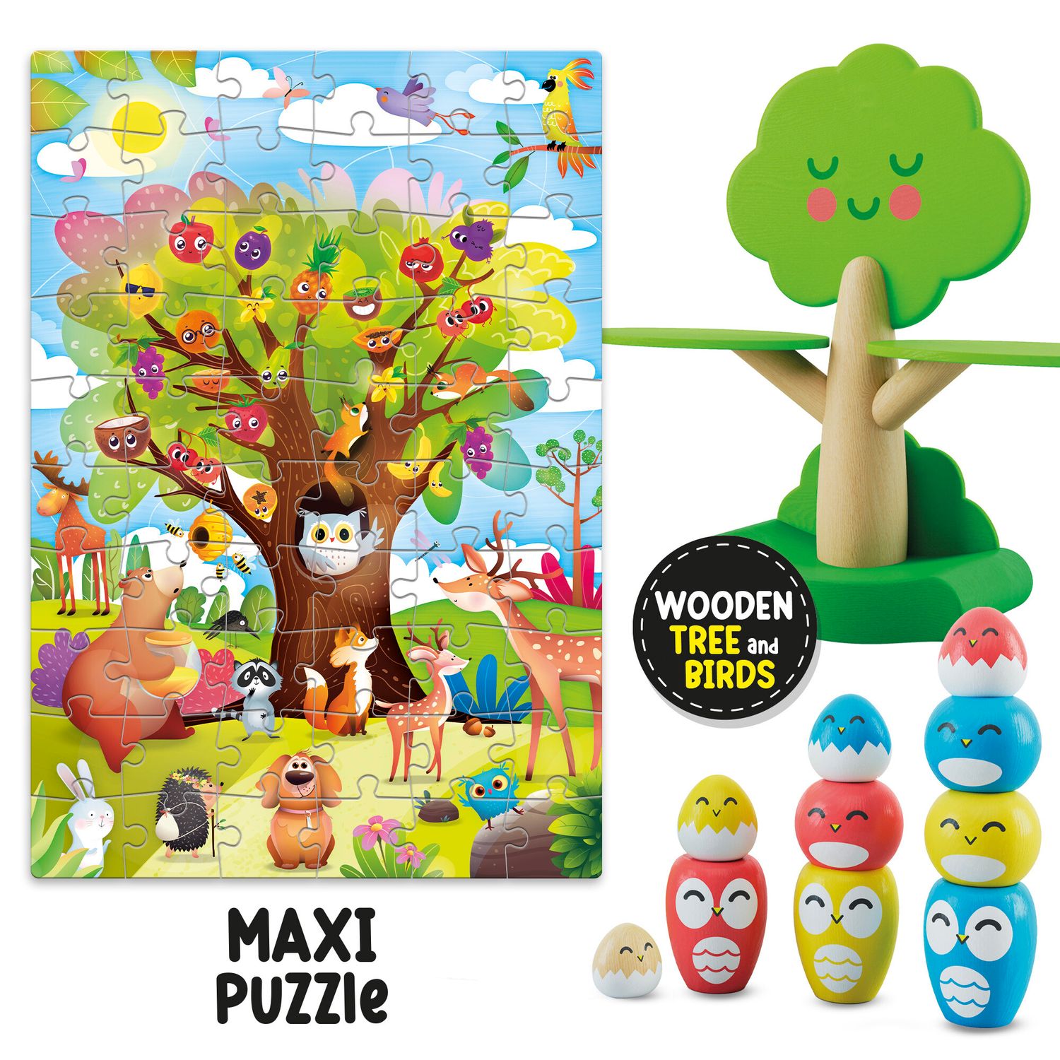 Montessori baby wood happy birds balancing game - LISCIANI