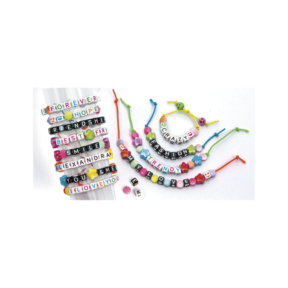 Clementoni - crazy chic - message bracelets, 18634 - CLEMENTONI