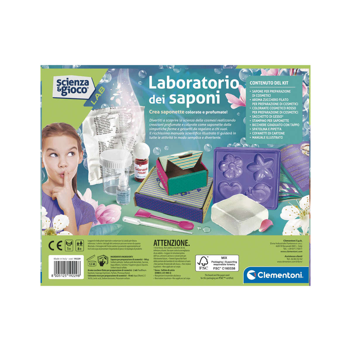 Clementoni - science & play lab - laboratorio dei saponi, 19229 - CLEMENTONI, Scienza e Gioco