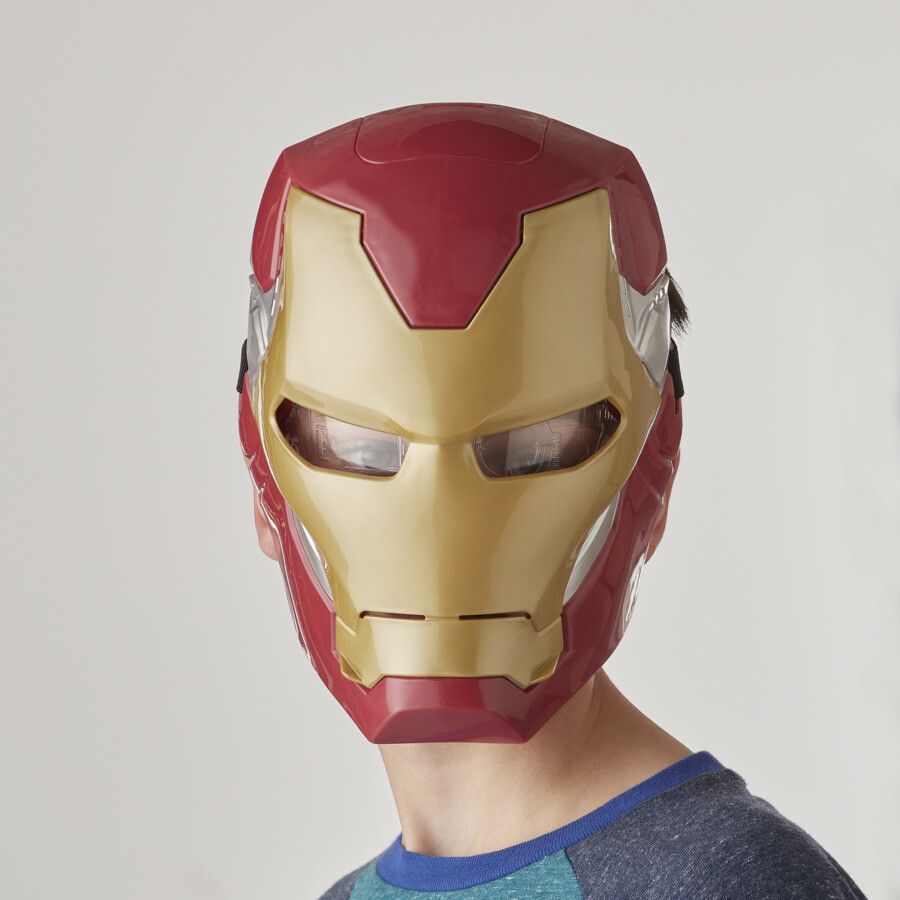 Hasbro marvel avengers, maschera flip fx di iron man, con effetti luminosi, replica per giochi d'imitazione - Avengers, MARVEL