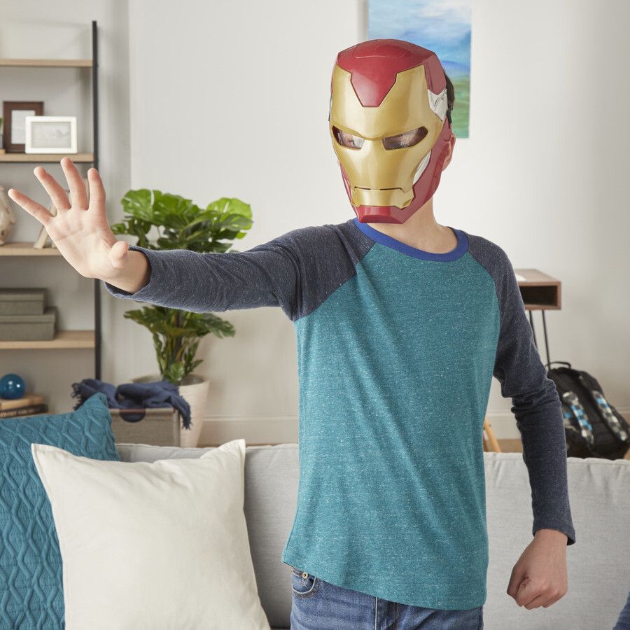 Hasbro marvel avengers, maschera flip fx di iron man, con effetti luminosi, replica per giochi d'imitazione - Avengers, MARVEL