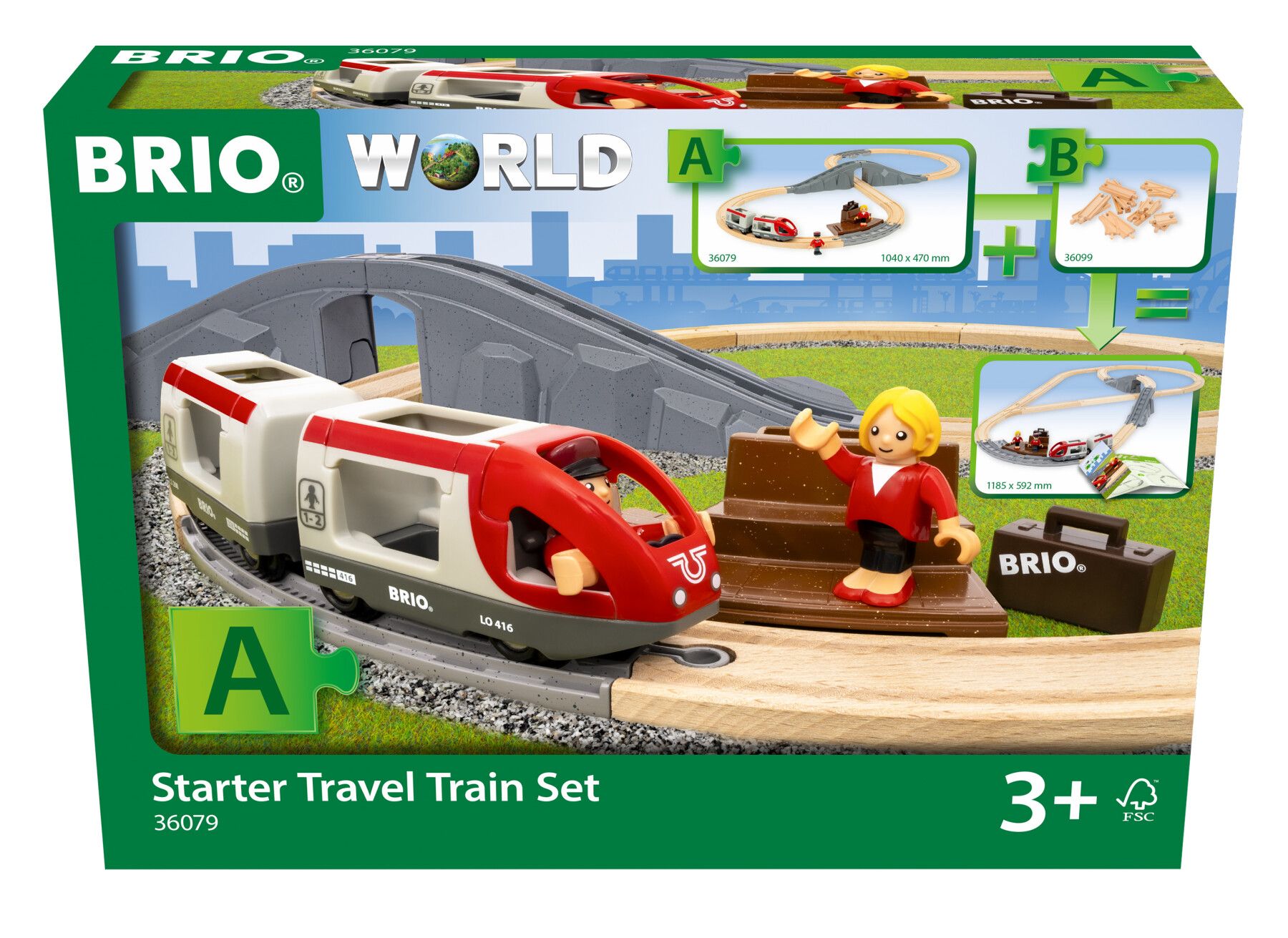 Brio world – starter set trenini in legno, 22 pezzi, 3+ - BRIO