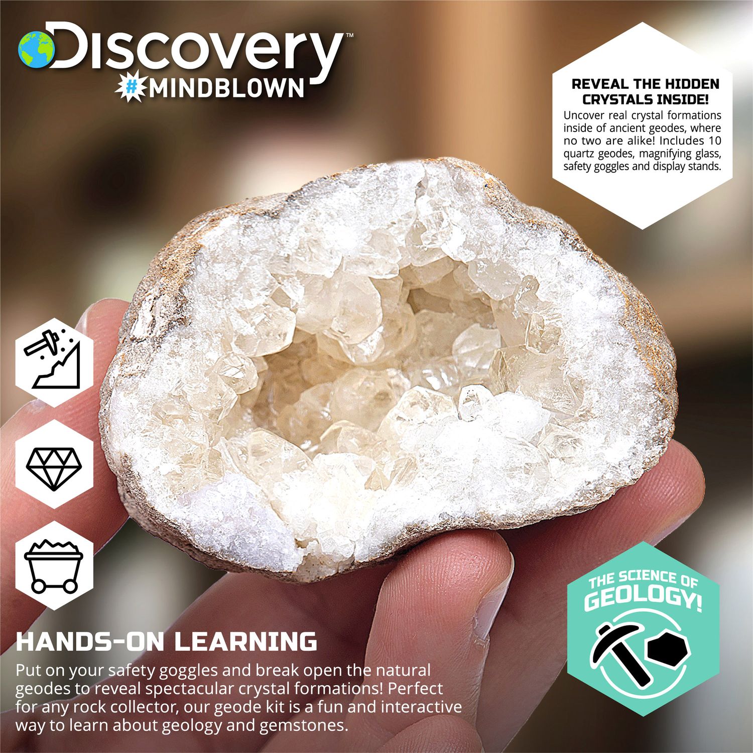 Kit di scavo geologico 14 pezzi - Discovery Mindblown