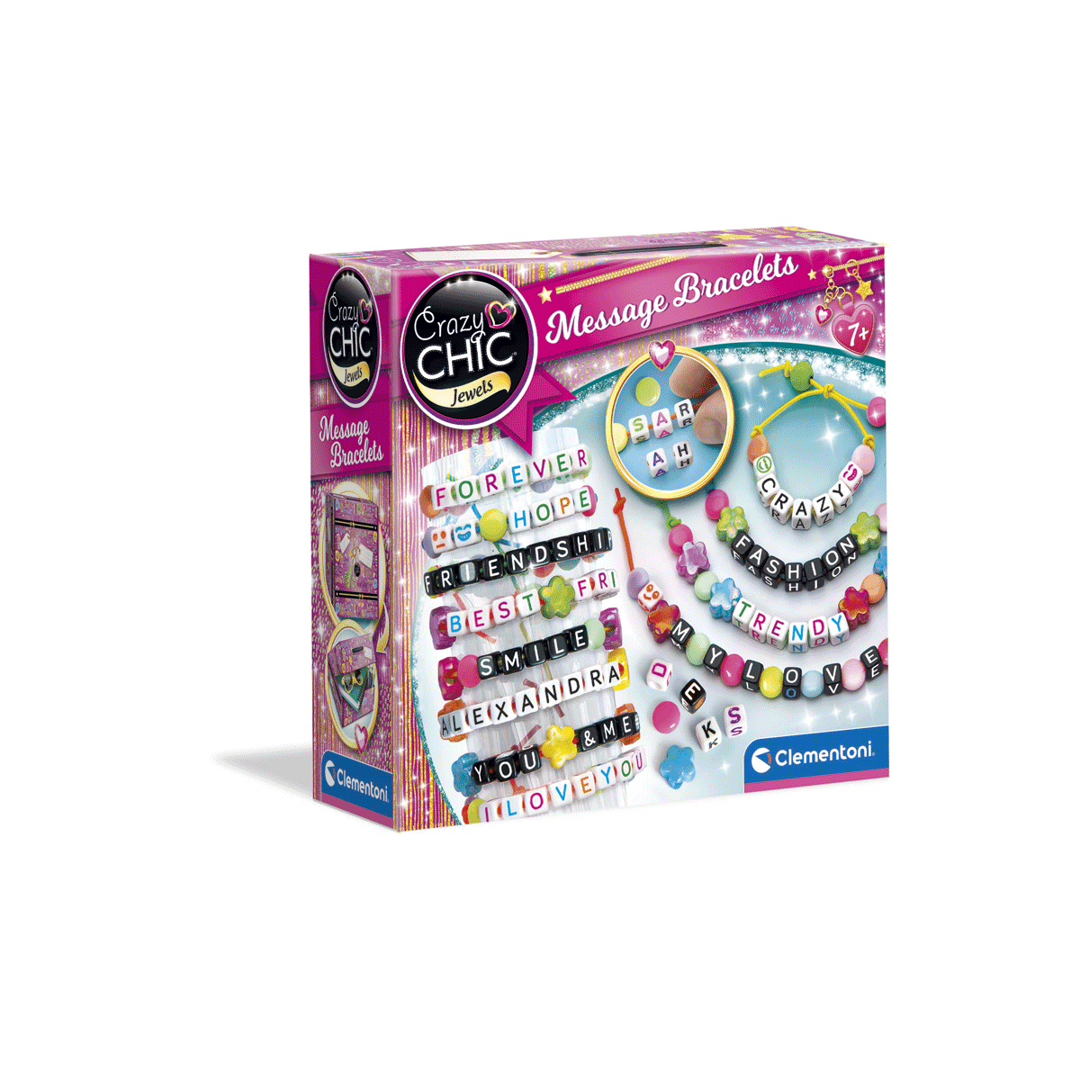 Clementoni - crazy chic - message bracelets, 18634 - CLEMENTONI