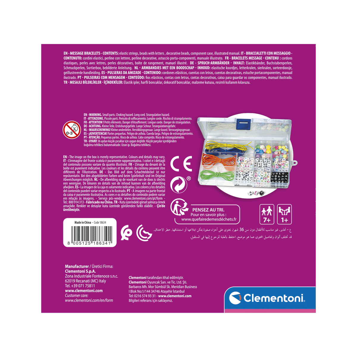 Clementoni - crazy chic - message bracelets, 18634 - CLEMENTONI