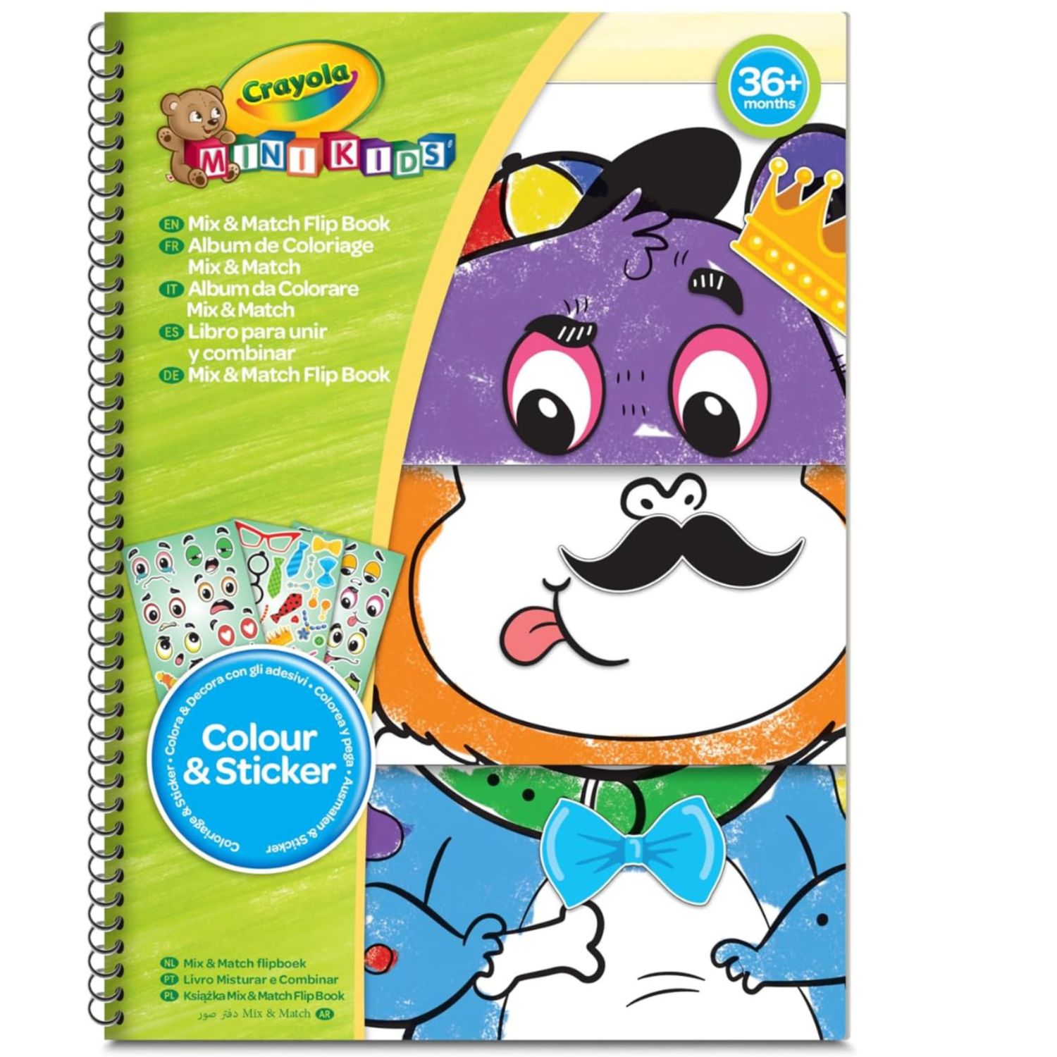 Crayola mini kids - album abbina e colora, le emozioni, 30 pagine da colorare e 3 fogli di stickers, attività per bambini dai 3 anni, 81-1527 - CRAYOLA