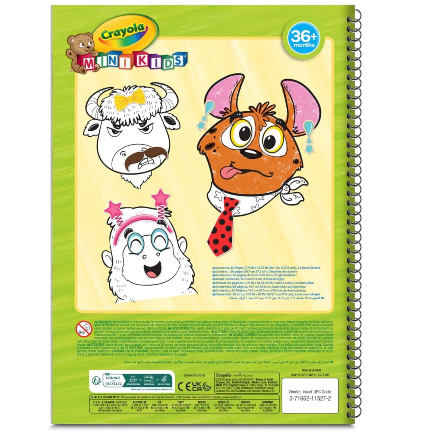 Crayola mini kids - album abbina e colora, le emozioni, 30 pagine da colorare e 3 fogli di stickers, attività per bambini dai 3 anni, 81-1527 - CRAYOLA