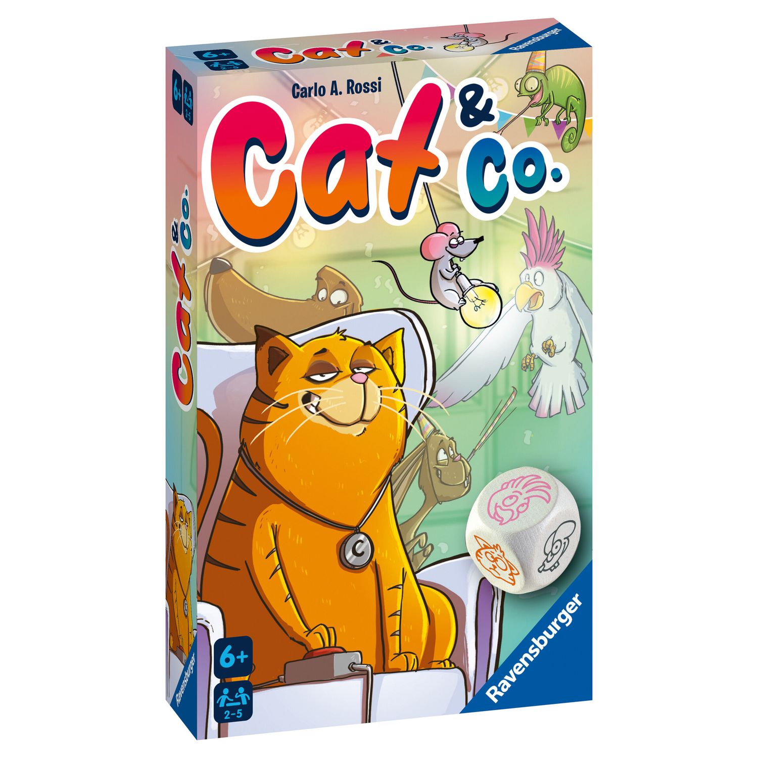 Ravensburger Cat&Co Gioco Da Tavolo In Italiano, 2-5 Giocatori, 6+ Anni, Sfida Di Memoria Con Il Gatto Burlone