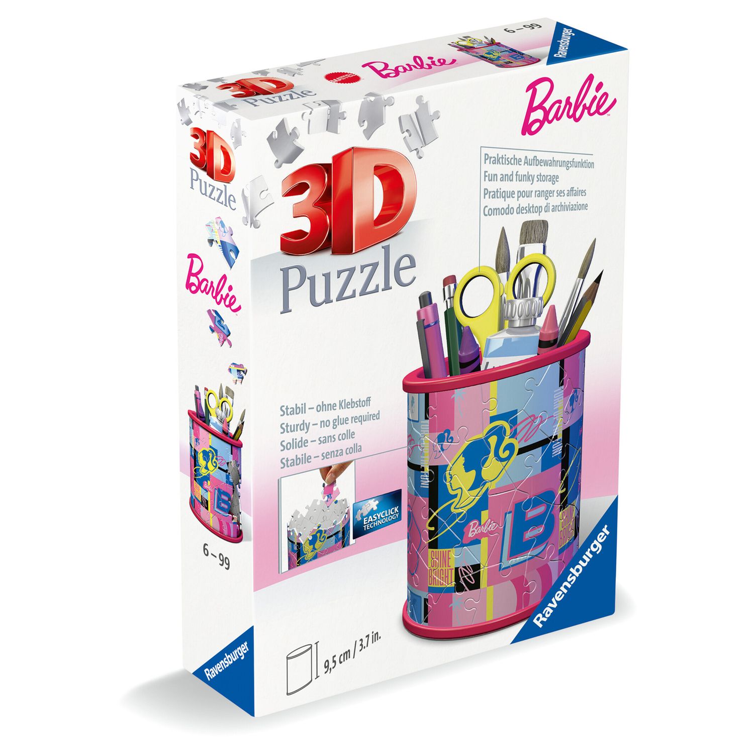 Ravensburger - 3d puzzle portapenne barbie, 54 pezzi, include accessori, 6+ anni - RAVENSBURGER, RAVENSBURGER 3D PUZZLE, Barbie