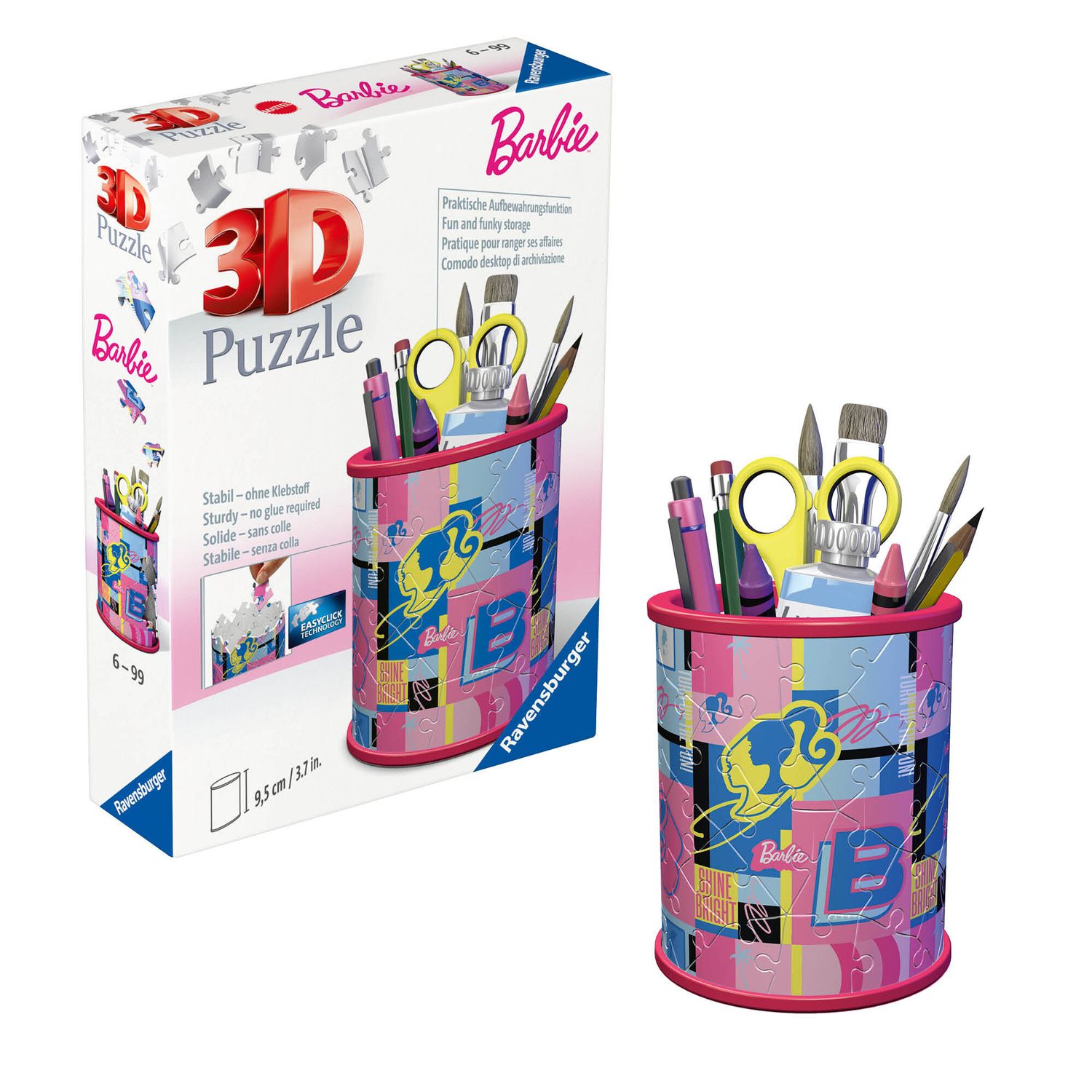 Ravensburger - 3d puzzle portapenne barbie, 54 pezzi, include accessori, 6+ anni - RAVENSBURGER, RAVENSBURGER 3D PUZZLE, Barbie