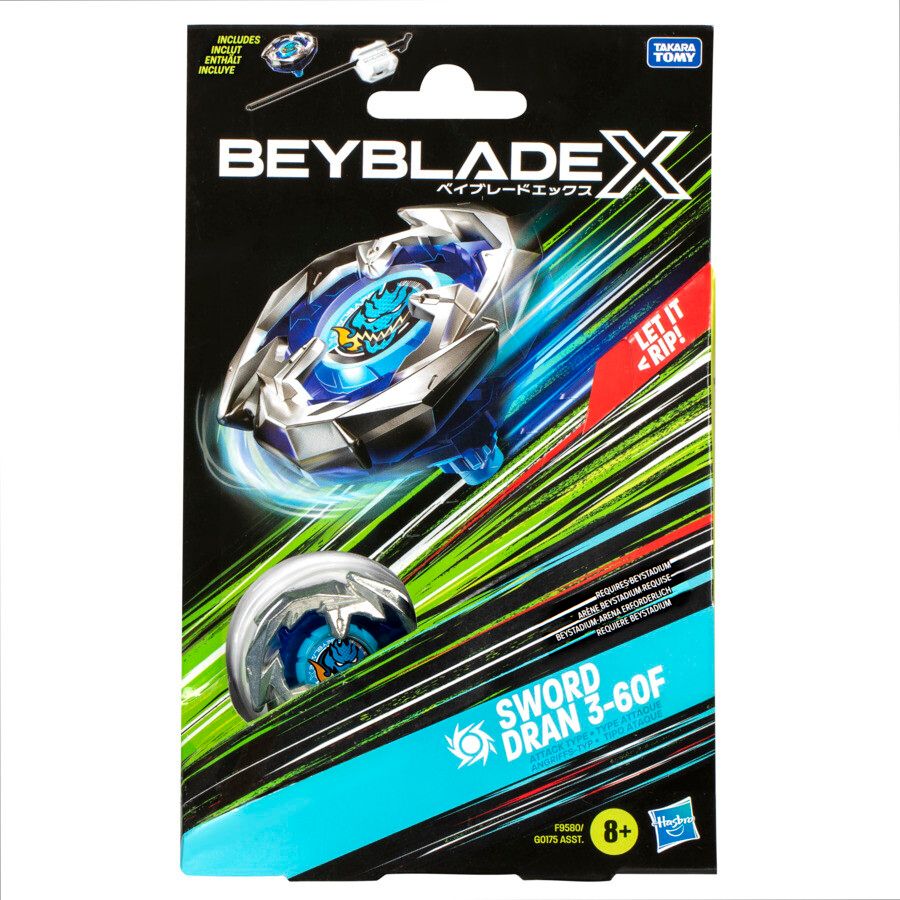 Hasbro beyblade x, starter pack top, assortimento di 1 trottola e 1 lanciatore - BEYBLADE