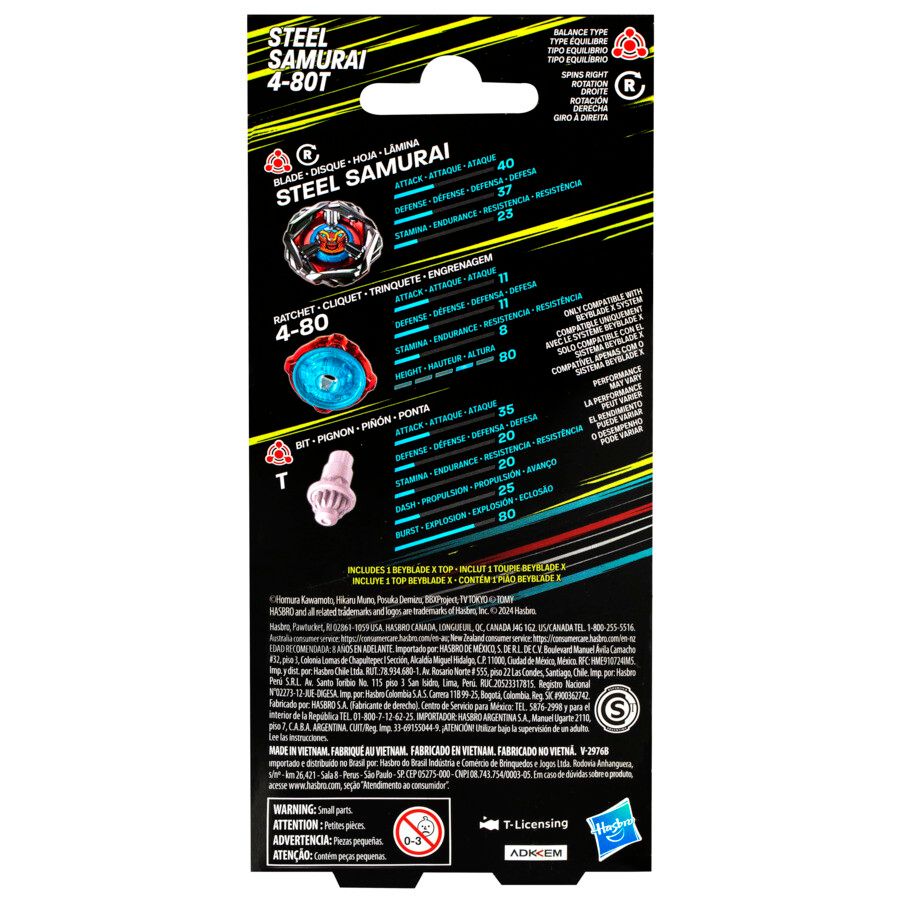 Hasbro beyblade x, booster single top, assortimento di trottole beyblade, inclusa 1 trottola beyblade x - BEYBLADE