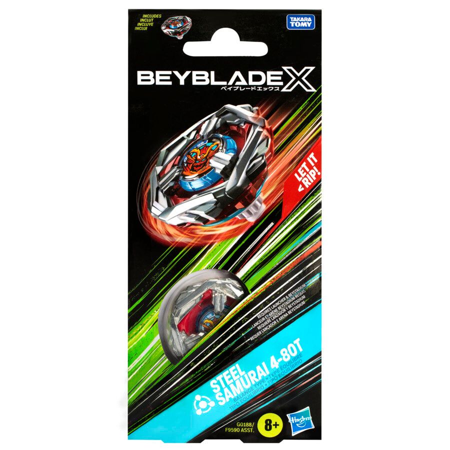 Hasbro beyblade x, booster single top, assortimento di trottole beyblade, inclusa 1 trottola beyblade x - BEYBLADE