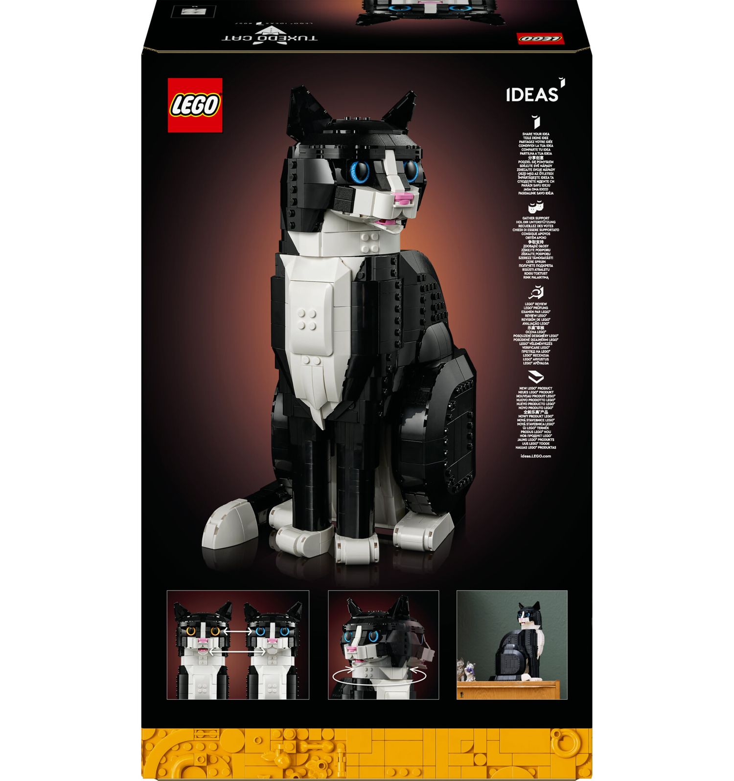 Lego ideas 21349 gatto tuxedo, kit di costruzione per adulti da collezione, idea regalo per lui o lei, decorazione per casa - LEGO IDEAS, Lego