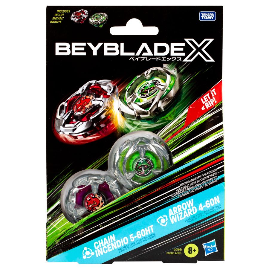 Hasbro beyblade x, dual pack, assortimento di 2 trottole beyblade - BEYBLADE