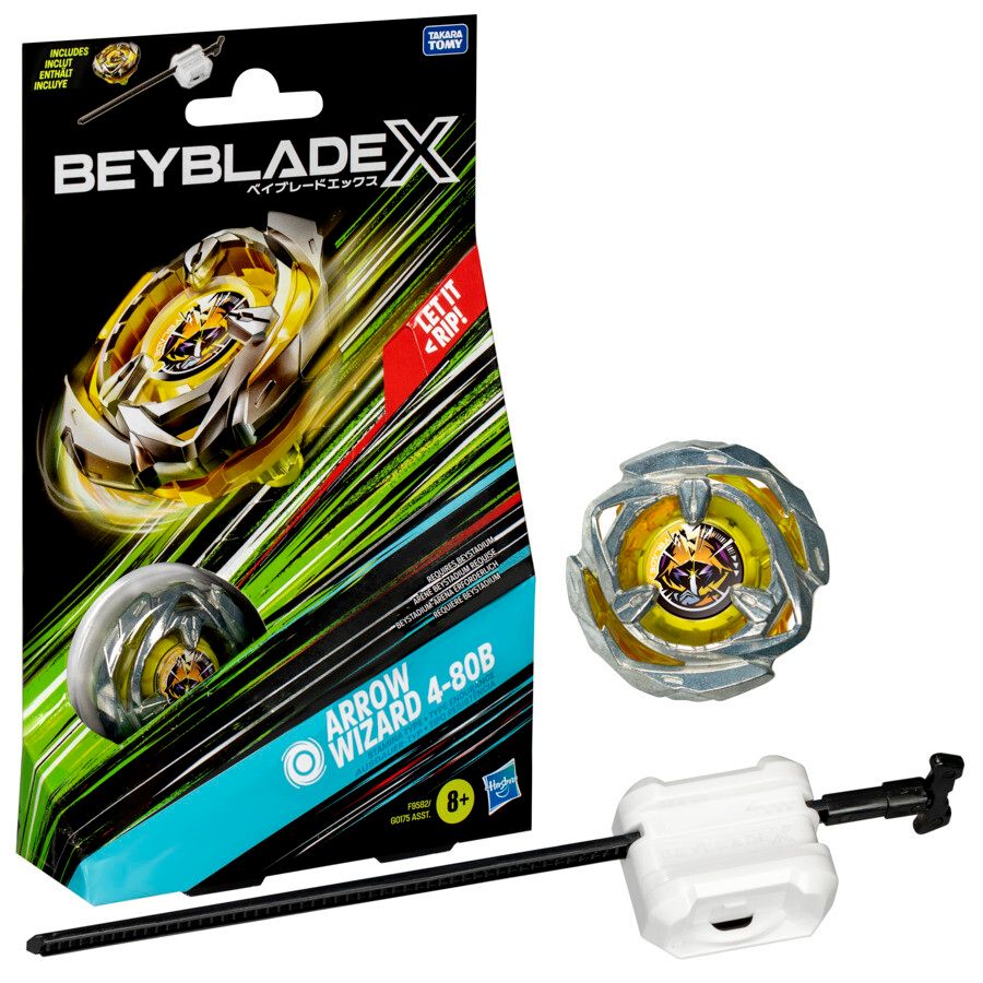 Hasbro beyblade x, starter pack top, assortimento di 1 trottola e 1 lanciatore - BEYBLADE