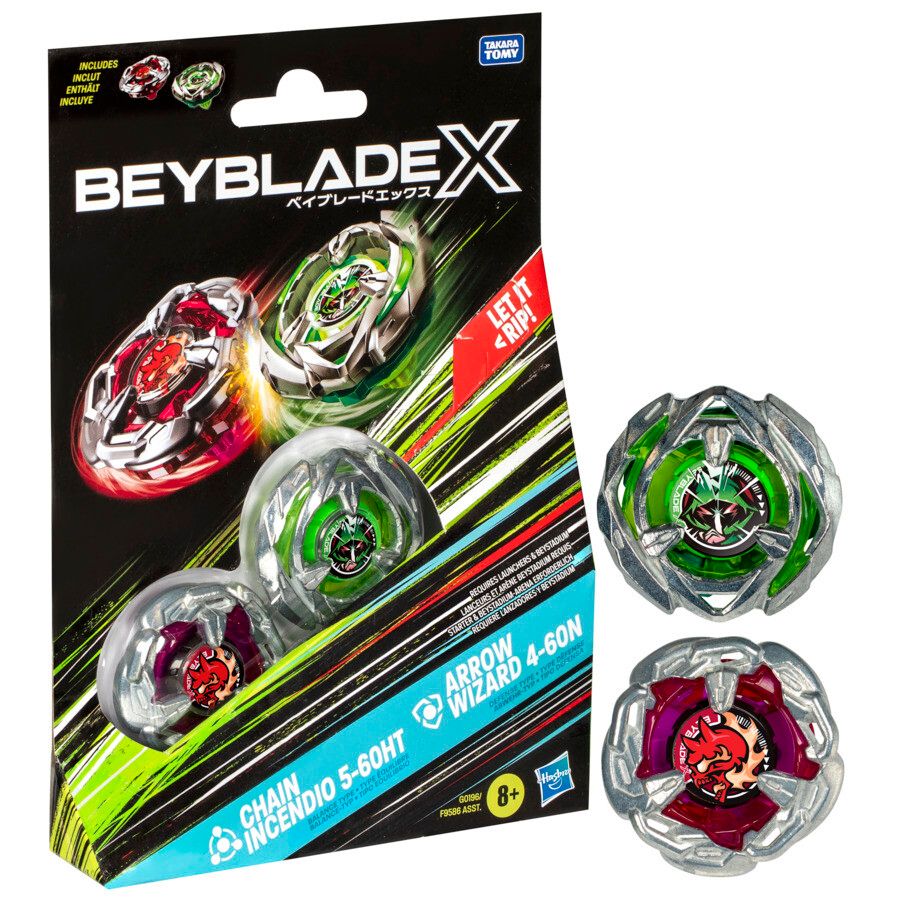 Hasbro beyblade x, dual pack, assortimento di 2 trottole beyblade - BEYBLADE