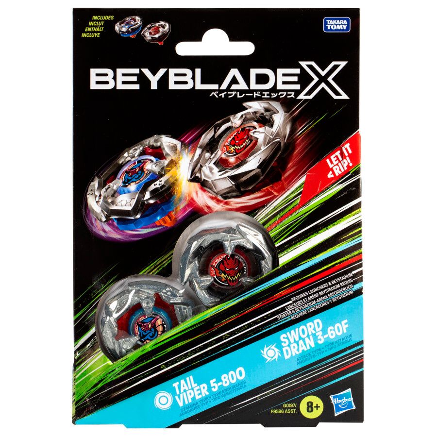 Hasbro beyblade x, dual pack, assortimento di 2 trottole beyblade - BEYBLADE