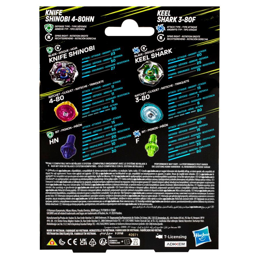 Hasbro beyblade x, dual pack, assortimento di 2 trottole beyblade - BEYBLADE