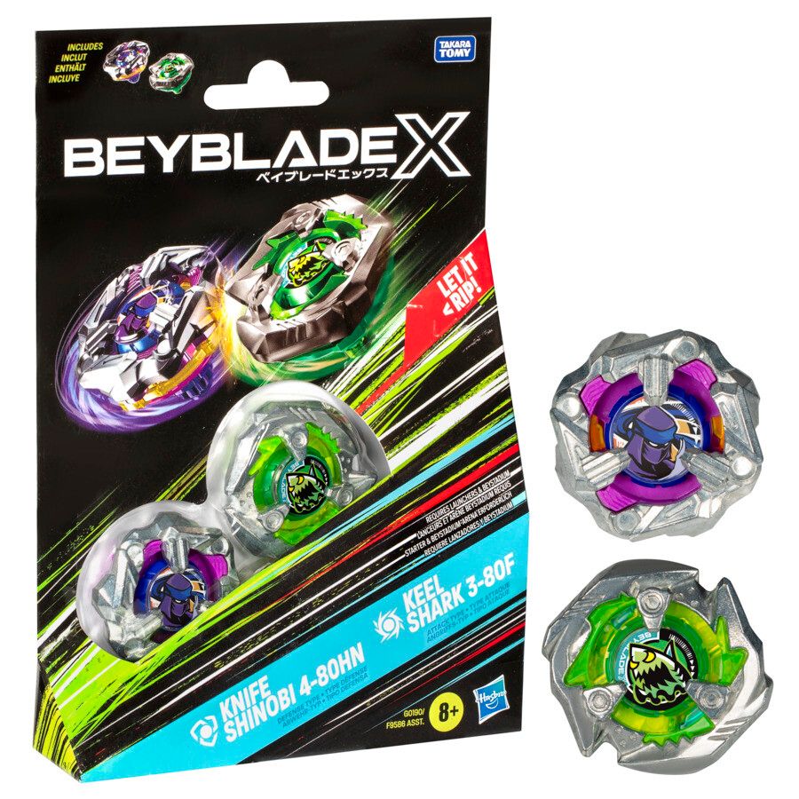 Hasbro beyblade x, dual pack, assortimento di 2 trottole beyblade - BEYBLADE