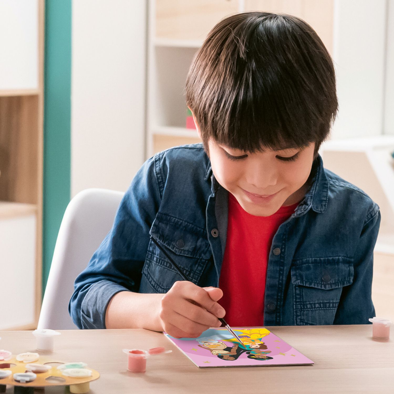 Ravensburger - creart serie d: le principesse disney, kit pittura con numeri, contiene una tavola prestampata, pennello, color - 9+ anni - CREART, DISNEY PRINCESS, RAVENSBURGER