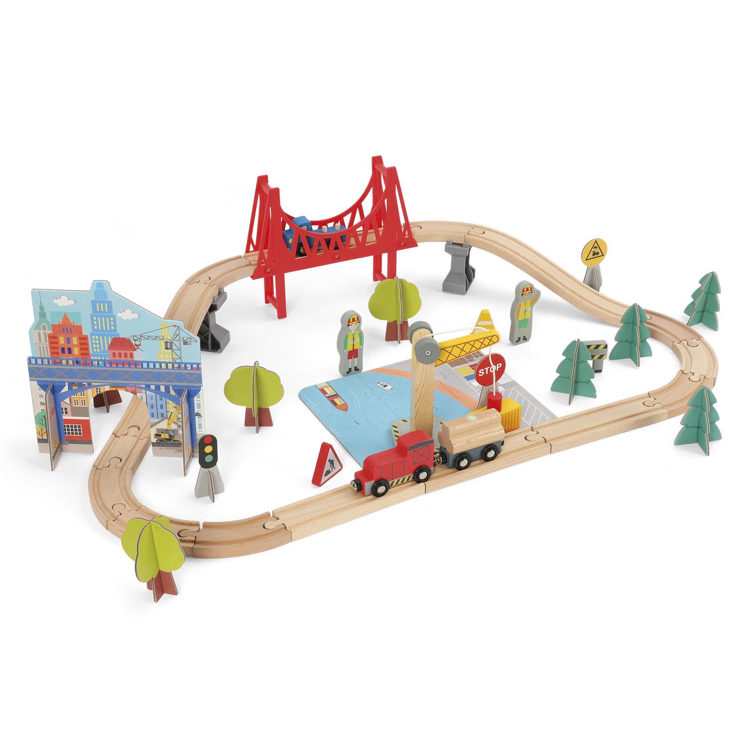 Trenino 60 pezzi in legno - wood 'n' play - WOOD 'N' PLAY
