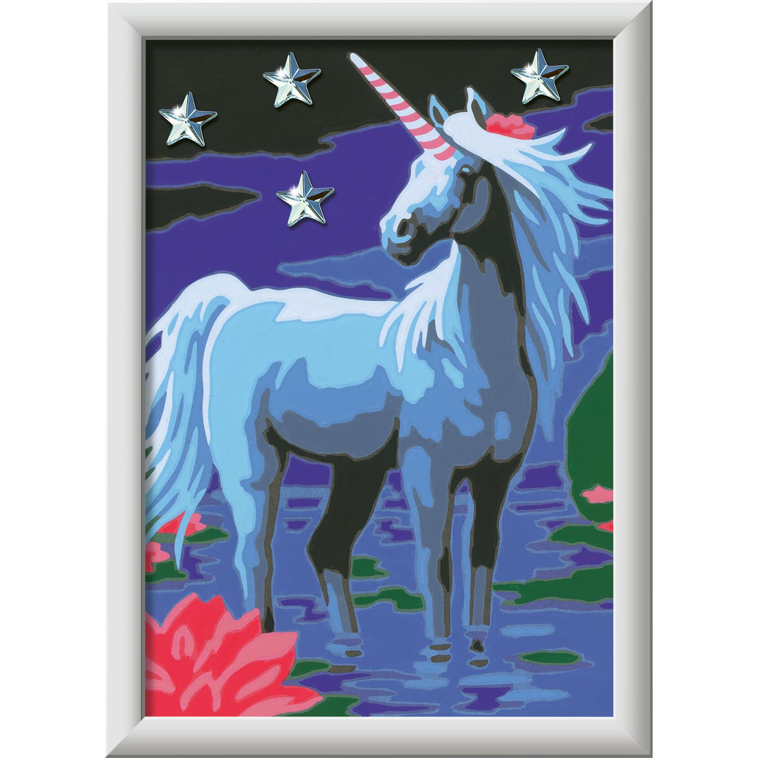 Ravensburger - creart serie e magico unicorno - kit pittura con numeri - contiene una tavola prestampata, pennello, colori - 9+ anni - CREART, RAVENSBURGER