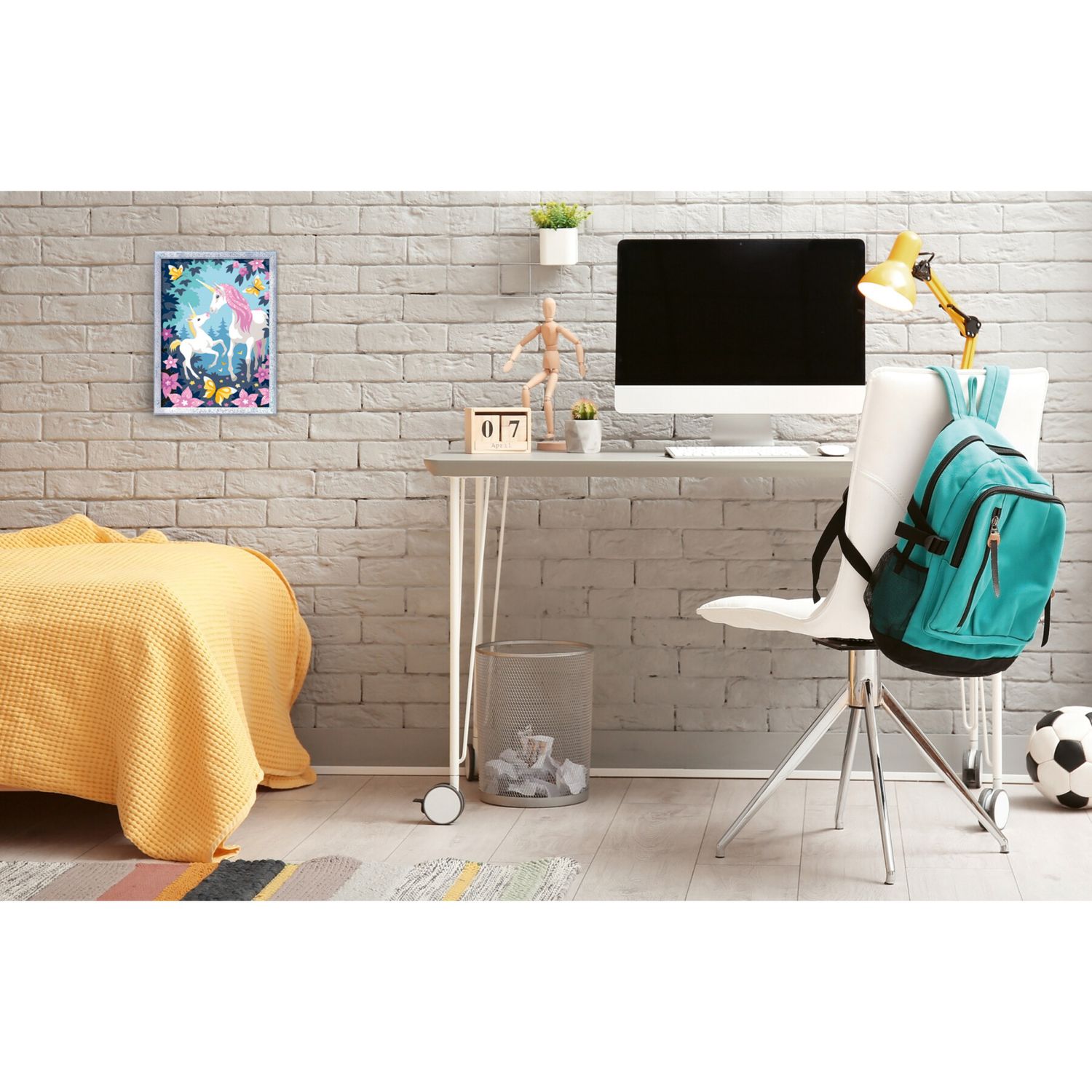 Ravensburger - creart serie d unicorni glitter - kit pittura con numeri - contiene una tavola prestampata, pennello, colori - 11+ anni - CREART, RAVENSBURGER