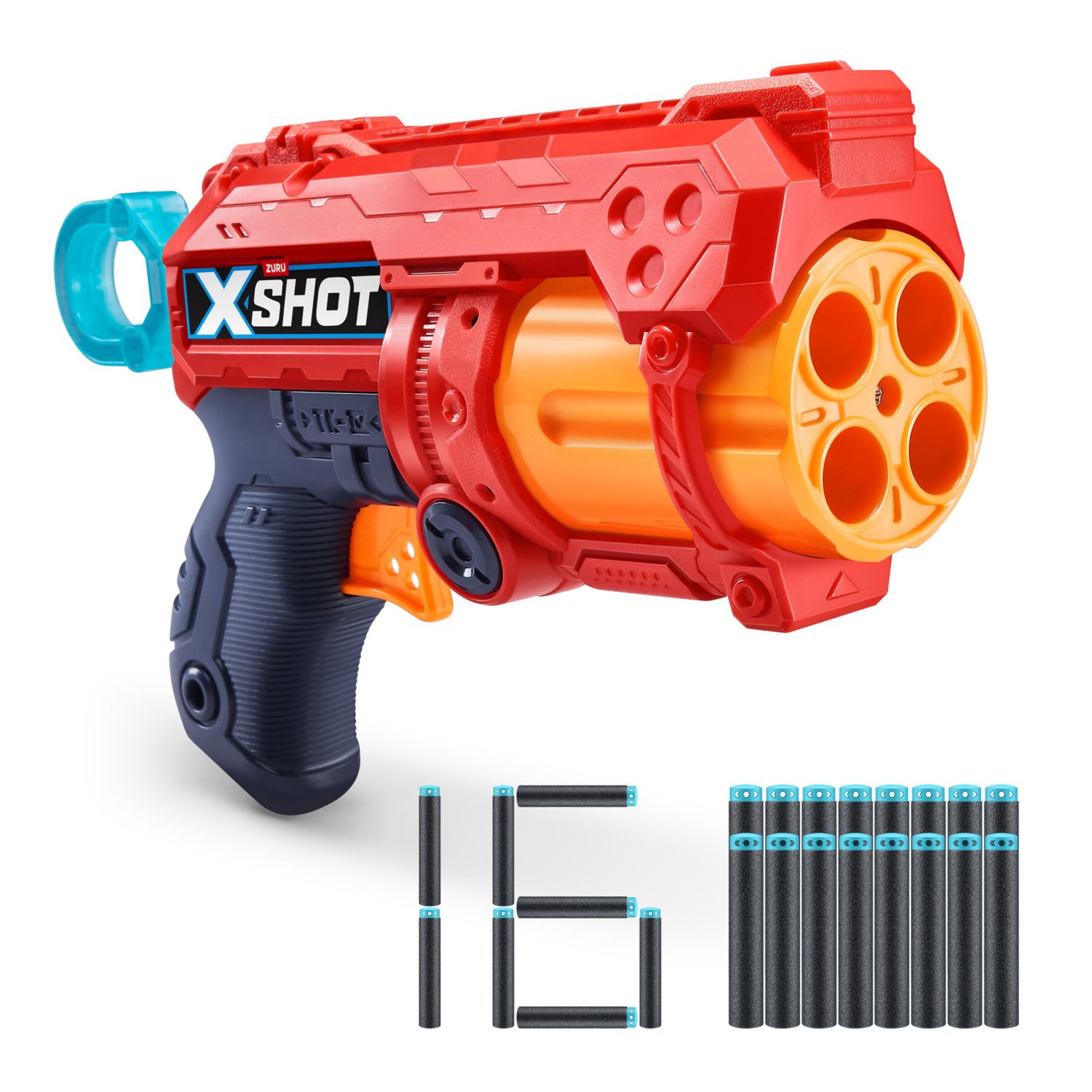 Xshot excel fury 4 blaster 16x freccette in schiuma con tecnologia air pocket - 