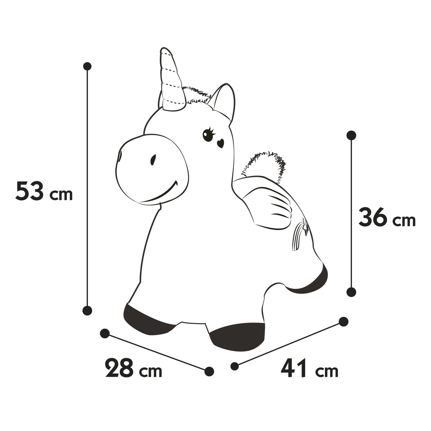 Cavalcabile gonfiabile unicorno - baby smile - BABY SMILE