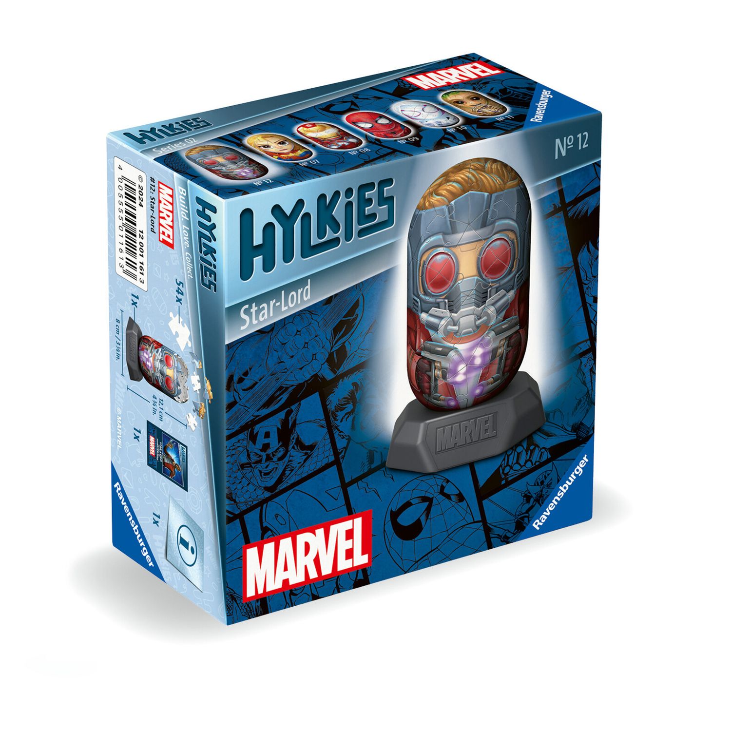 Ravensburger - hylkies marvel,  star lord, personaggi collezionabili, 54 pezzi - RAVENSBURGER 3D PUZZLE