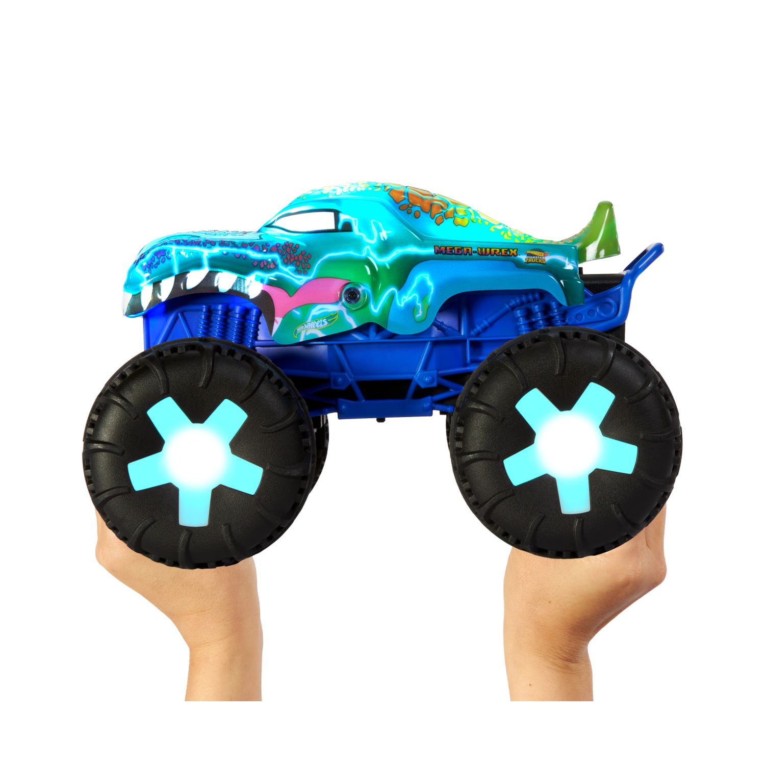 Hot wheels monster trucks - mega-wrex oversize r/c, truck radiocomandato in scala 1:15 con 3 modalità di gioco, luci e suoni interattivi - Hot Wheels