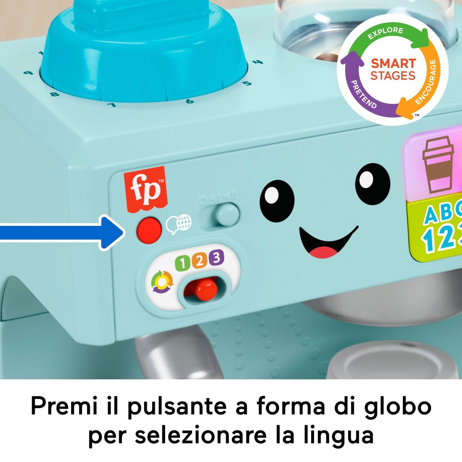 Fisher-price - la mia prima macchinetta del caffè, set smart stages per l'apprendimento con pulsanti, musica e suoni - FISHER-PRICE