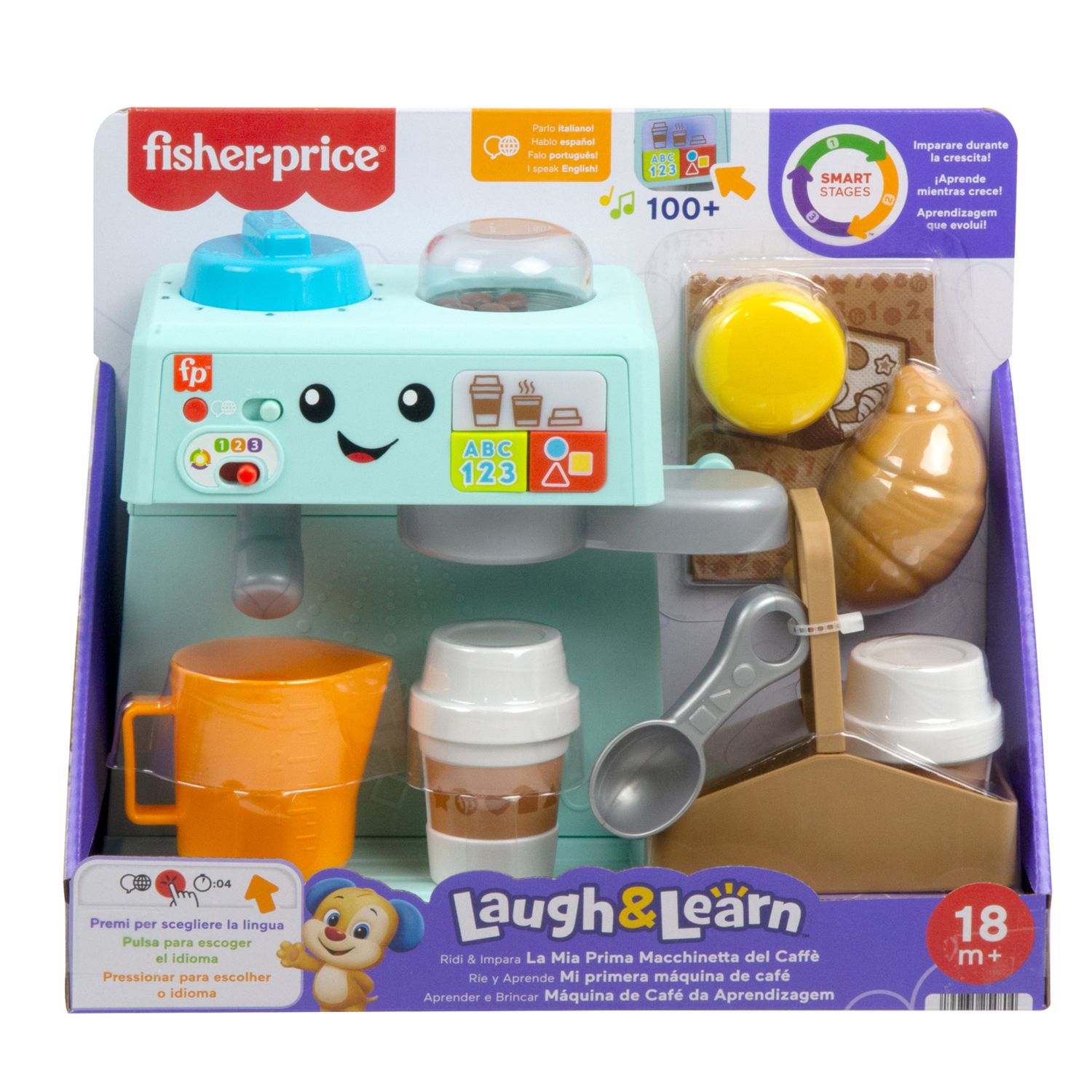 Fisher-price - la mia prima macchinetta del caffè, set smart stages per l'apprendimento con pulsanti, musica e suoni - FISHER-PRICE