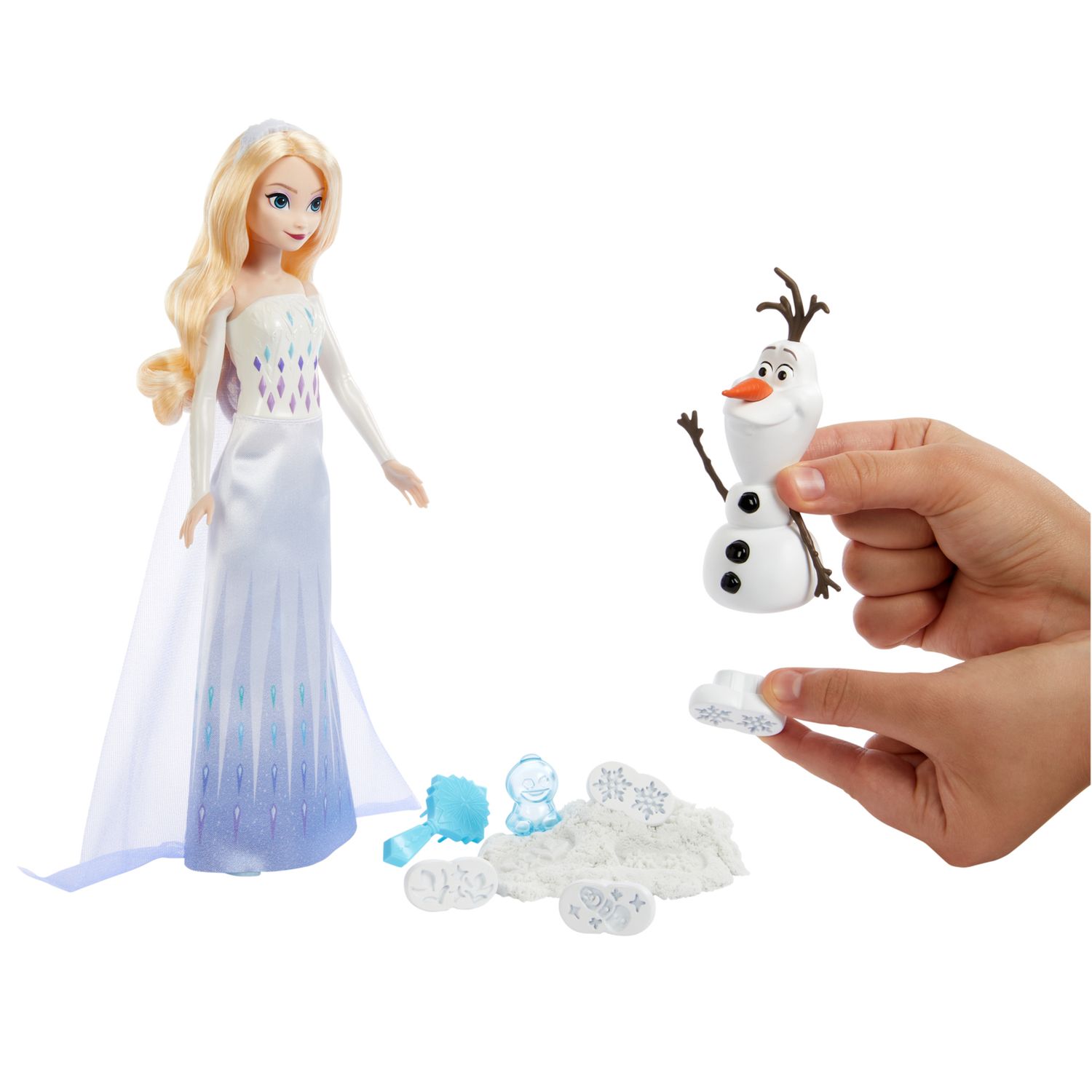 Disney frozen - le avventure di elsa e olaf, set con bambola elsa, personaggio olaf e sabbia modellabile - Disney, Frozen
