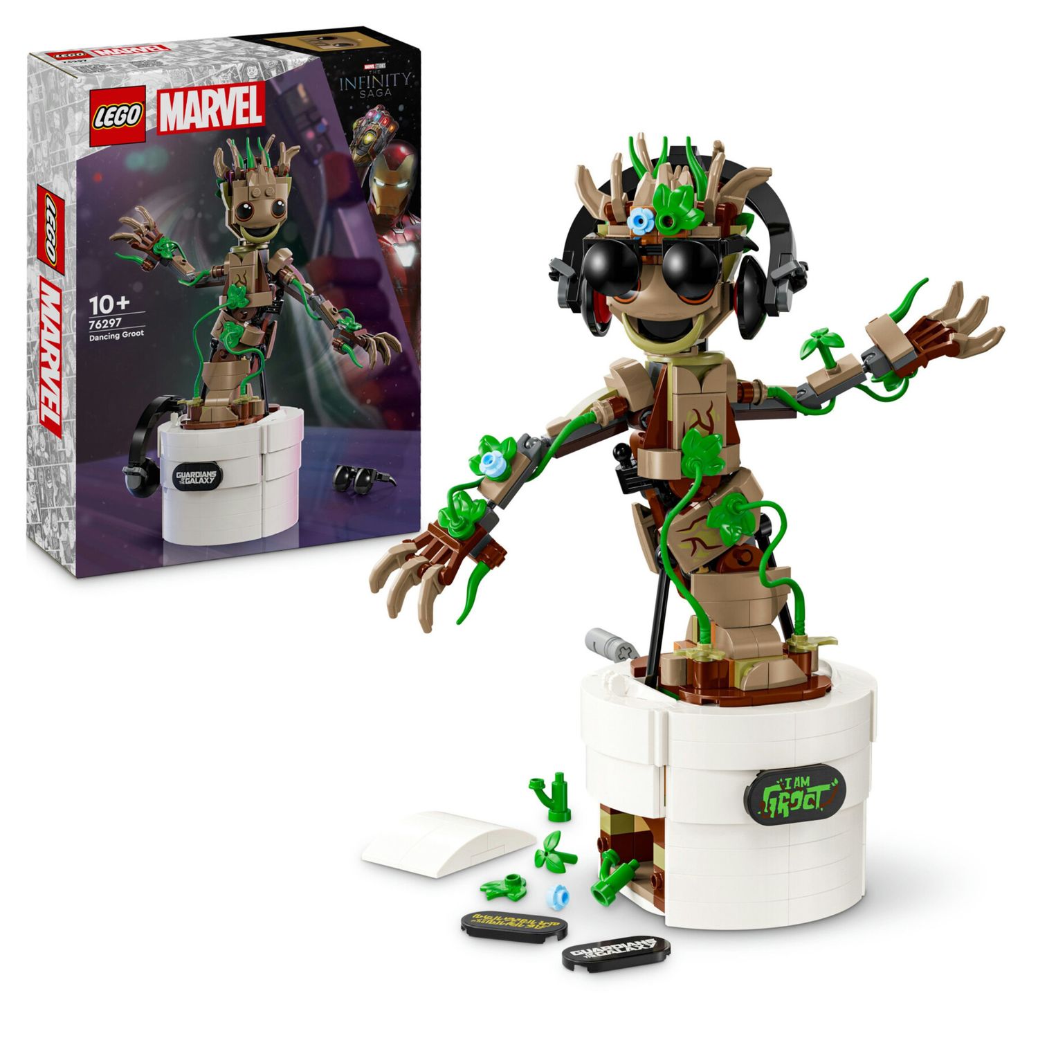 Lego marvel 76297 groot ballerino, personaggio giocattolo con funzione danzante, giochi animati bambini 7+ fan degli avengers - LEGO SUPER HEROES, Lego, MARVEL
