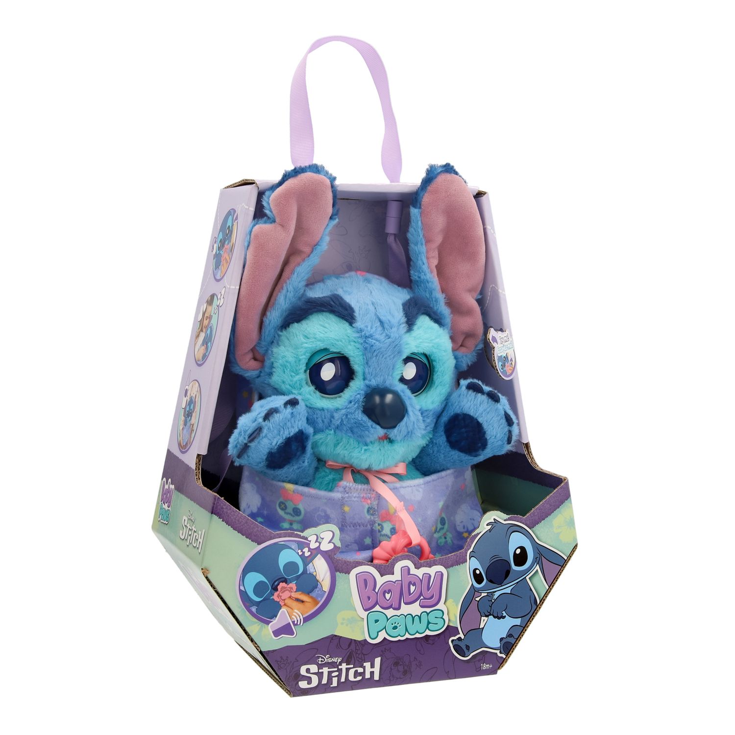 Baby paws stitch, cucciolo interattivo  come il personaggio disney, con suoni, ciuccio e borsetta-copertina - BABY PAWS, Disney Stitch