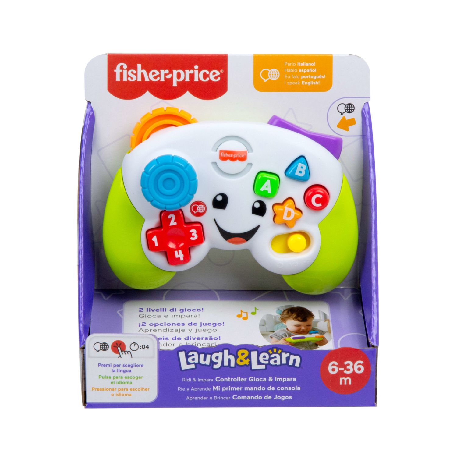 Fisher-price - controller gioca & impara, con due modalità "videogioco" e tanti pulsanti con luci e suoni - FISHER-PRICE