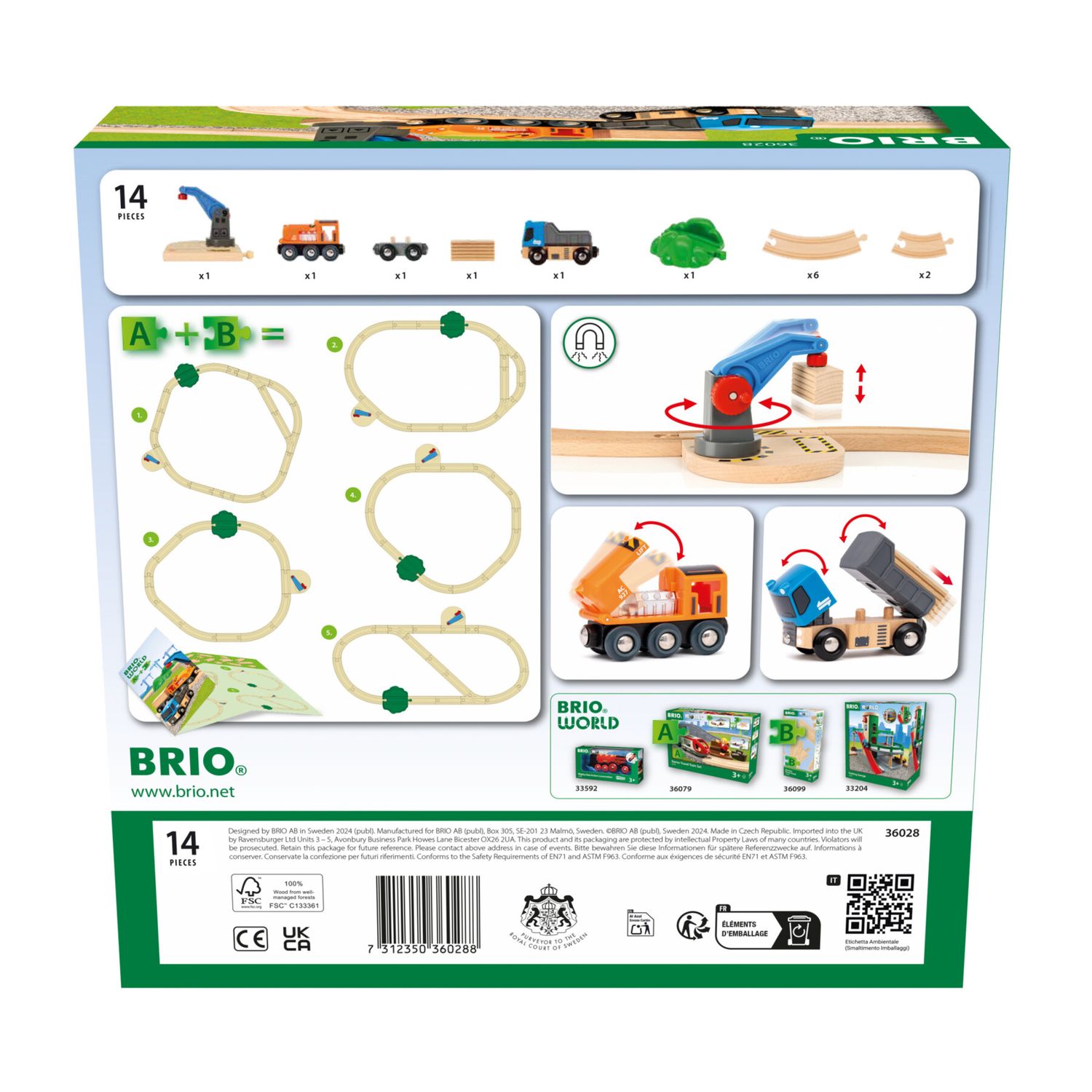 Brio world – starter set 36028 solleva & carica | set di trenini giocattolo per bambini dai 3 anni in su - BRIO