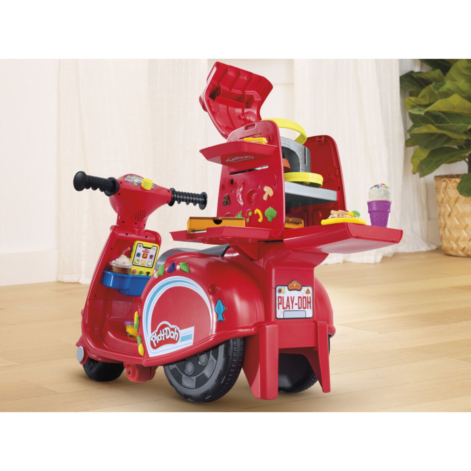 Play-doh - pizza delivery scooter, playset con scooter per consegnare le pizze, attività manuali per bambini e bambine - PLAY-DOH