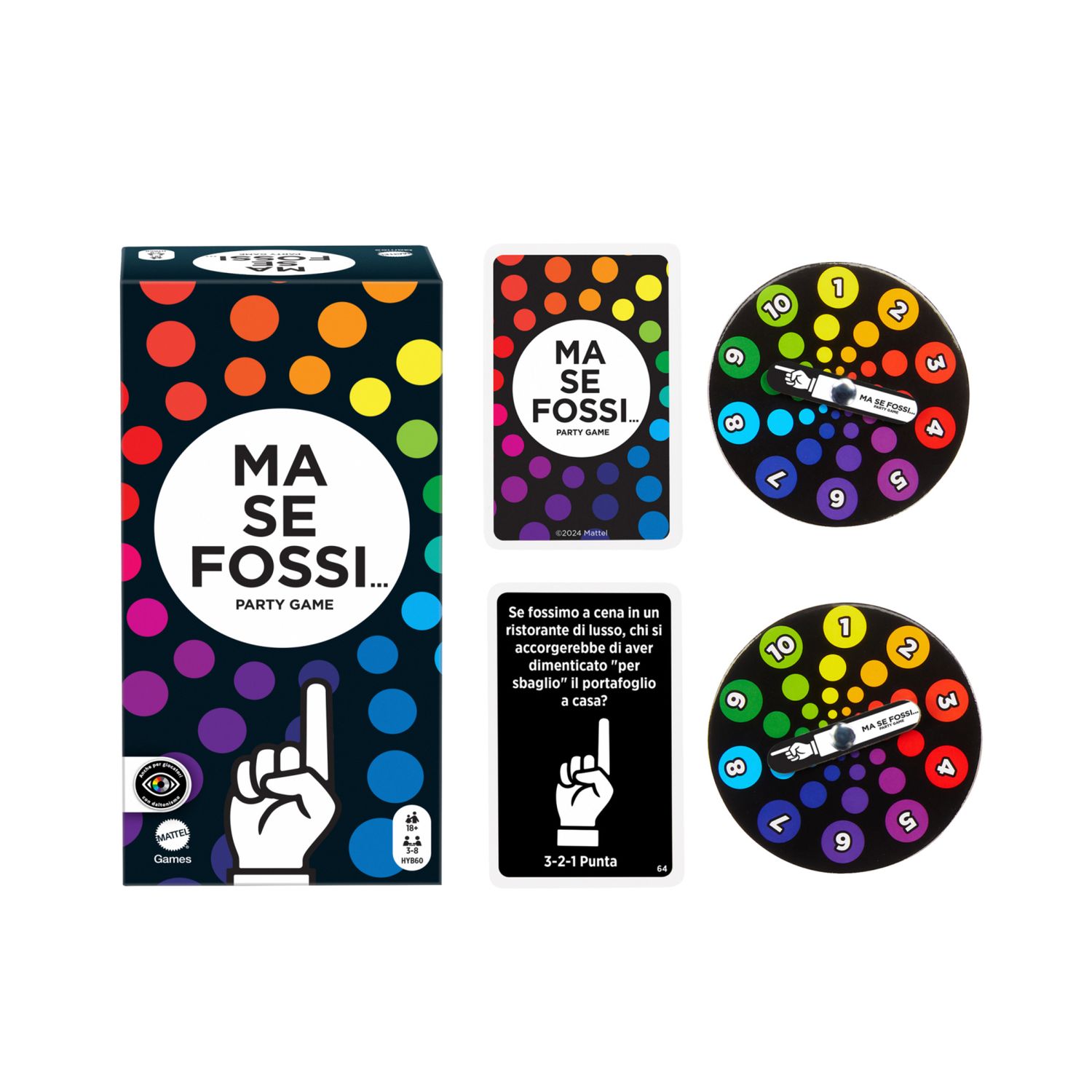 E se fossi..., gioco per adulti con domande divertenti e ridicole, votazione con le dita con carte e ruote - MATTEL GAMES