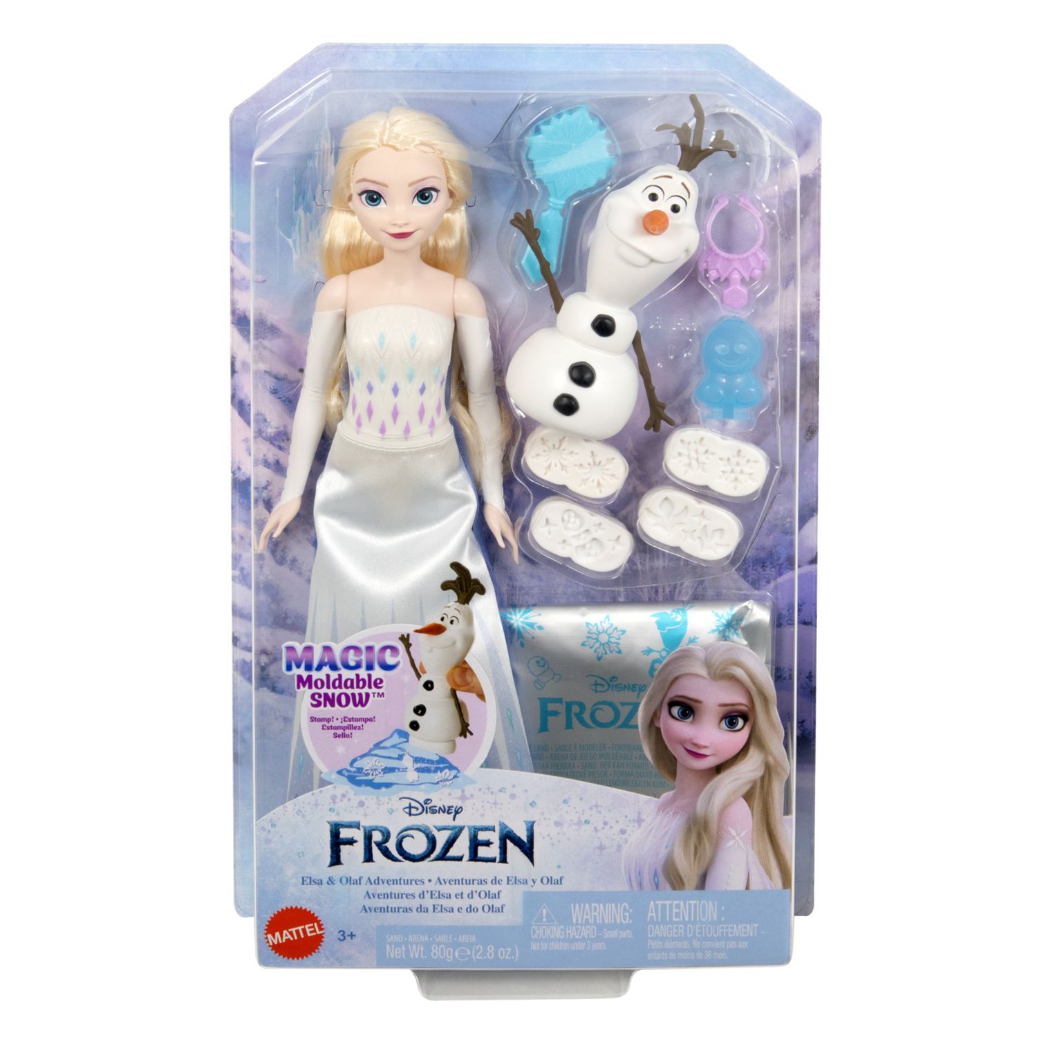Disney frozen - le avventure di elsa e olaf, set con bambola elsa, personaggio olaf e sabbia modellabile - Disney, Frozen