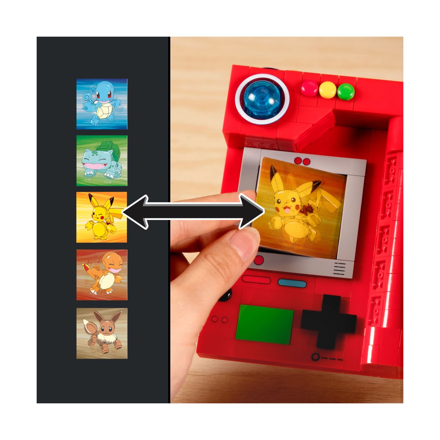 Mega pokémon - pokédex della regione di kanto, set da costruire con 322 pezzi, display, dettagli luminosi e 5 carte pokémon - MEGA BLOKS, POKEMON