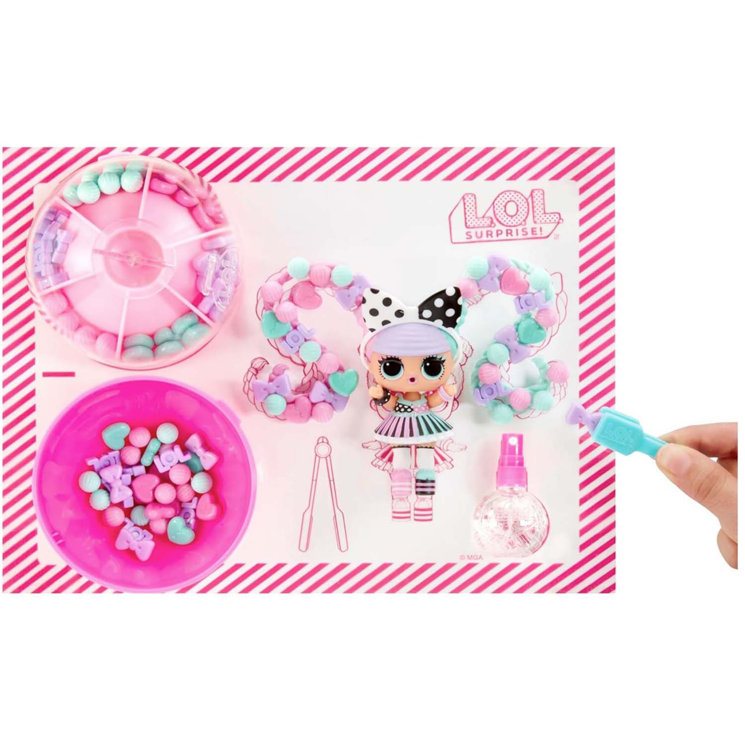 Lol surprise hair beads tots con oltre 60 perline per capelli, bambola da collezione, acconciature fai da te, bambola con perline per capelli - L.O.L SURPRISE