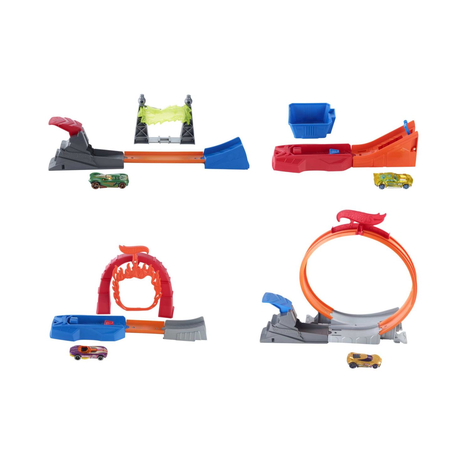Hot wheels - piste acrobatiche, playset collegabili da rally con lanciatori inclusi - Hot Wheels